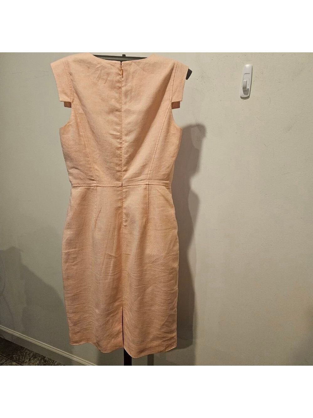 Women's J.Crew Linen Blend Resume Midi Dress Size 2 Orange Sorbet, 2 Pockets! - Picture 9 of 14